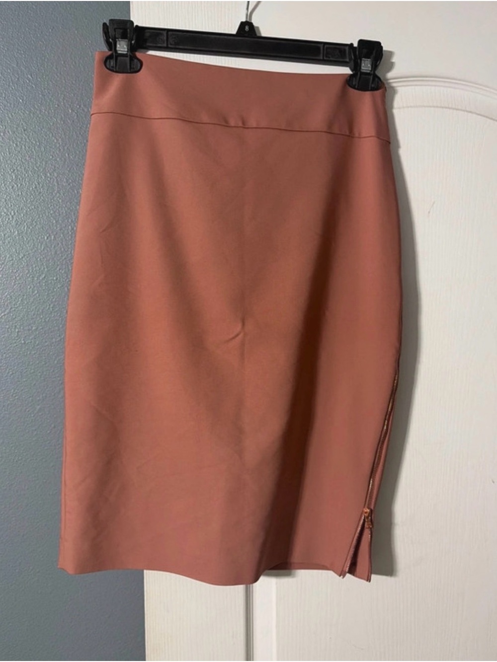 Women's Dusty Rose Pencil Skirt with Side Zip